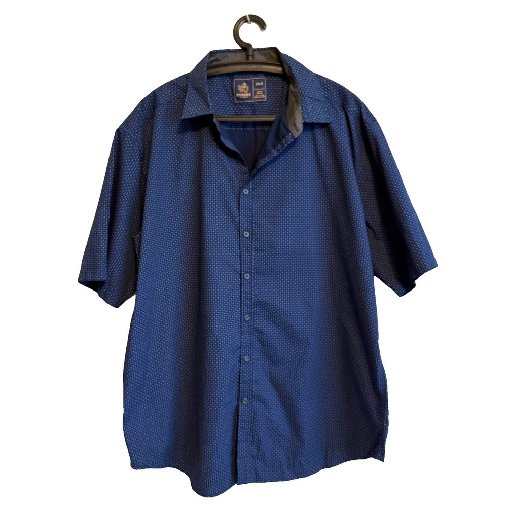 Rugby University Mens Navy Button Shirt Size 3XL Casualcore Short Sleeve Preppy